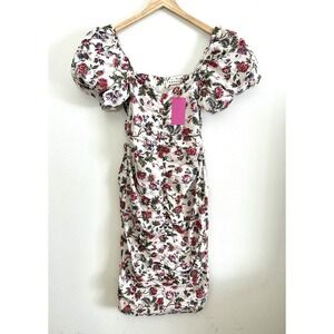NWT! RHODE Tessa Cotton Poplin Dress Macadamia Morlaix Fleur White Pink Floral 6